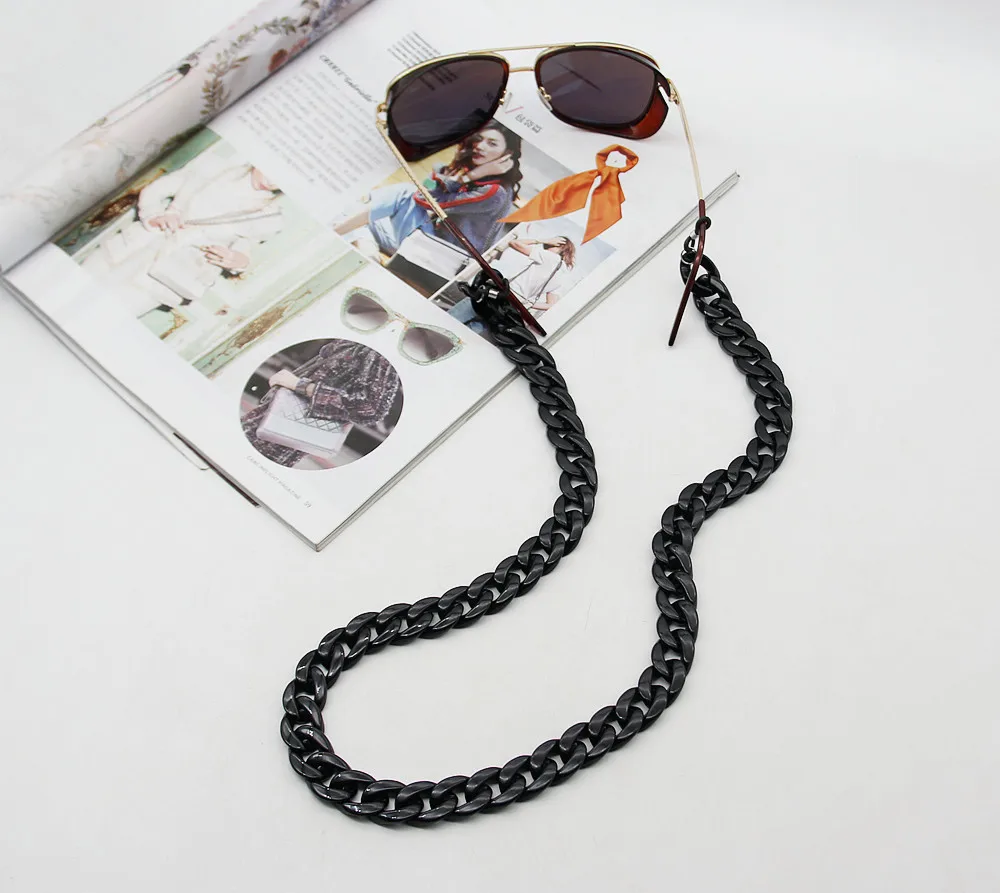 New Fashion Acrylic Glasses Chains Holder Cord Reading Sunglasses Chain Women Largands Eyeglasses Hanging Neck Chain Strap Rope