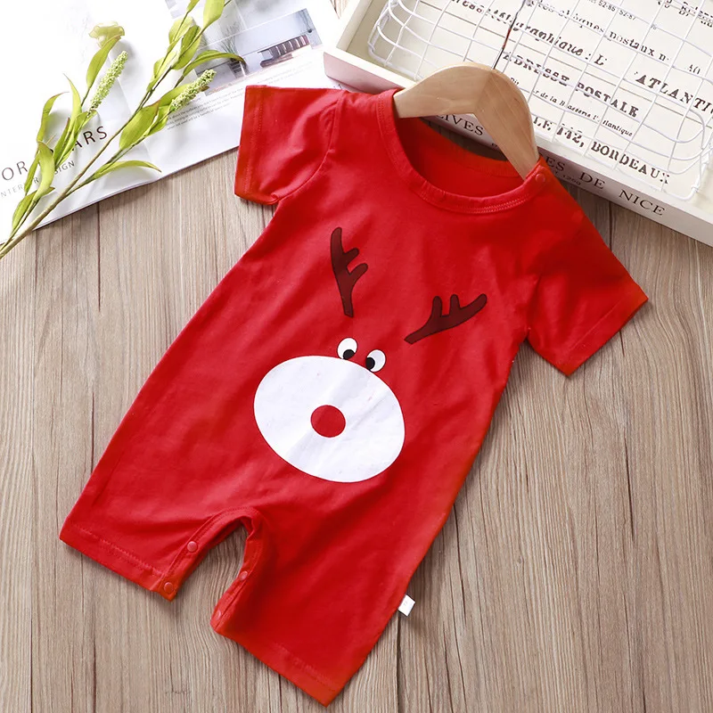 Summer 3-24 Months Baby Boys Girls Romper Infant Jumpsuit Cartoon Short-sleeved Climbing Pajamas Cotton Toddler Clothes