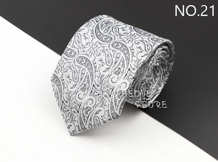 New Men's Classic Luxury Tie 8cm Striped Paisley Plaid All-Match Jacquard Necktie For Business Wedding Prom Daily Wear Accessory