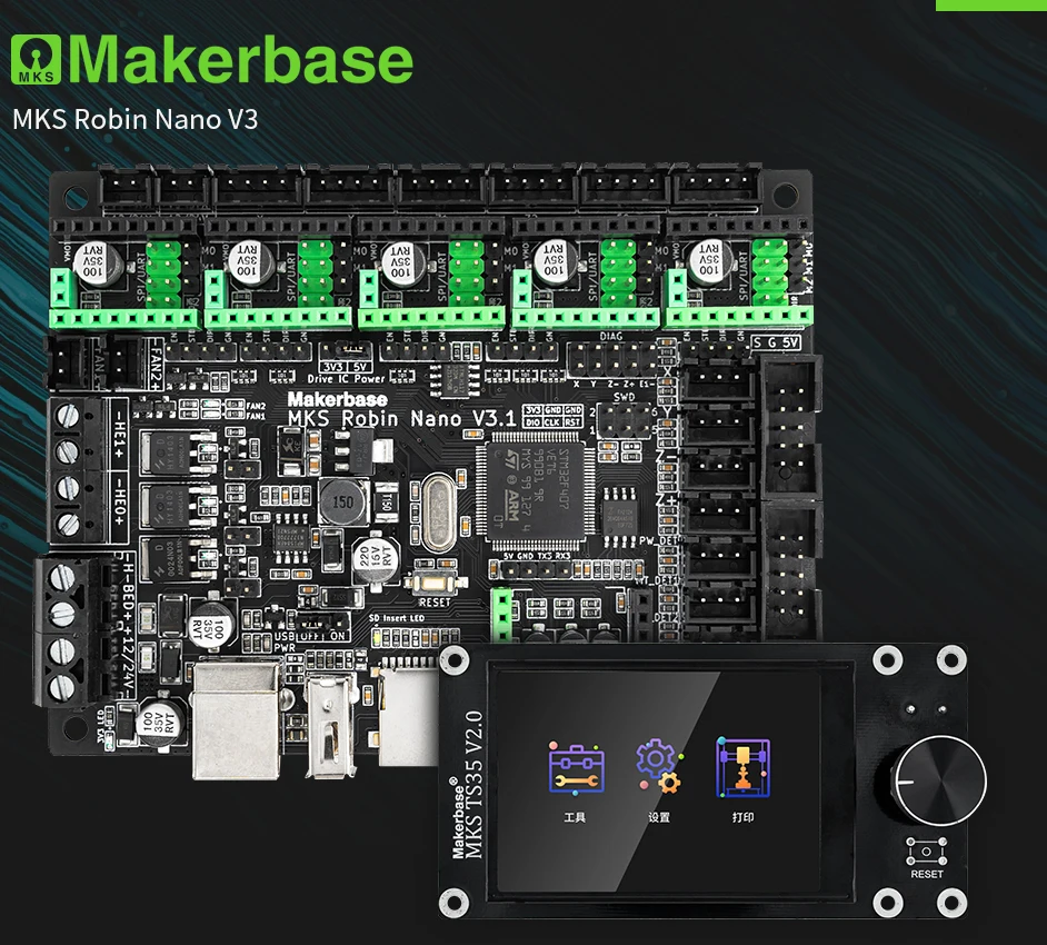 Makerbase Mks Robin Nano V3.1 Eagle 32bit Control Panel TMC2209 Motor Drive WIFI 3D Touch Screen 3D Printer Parts Motherboard