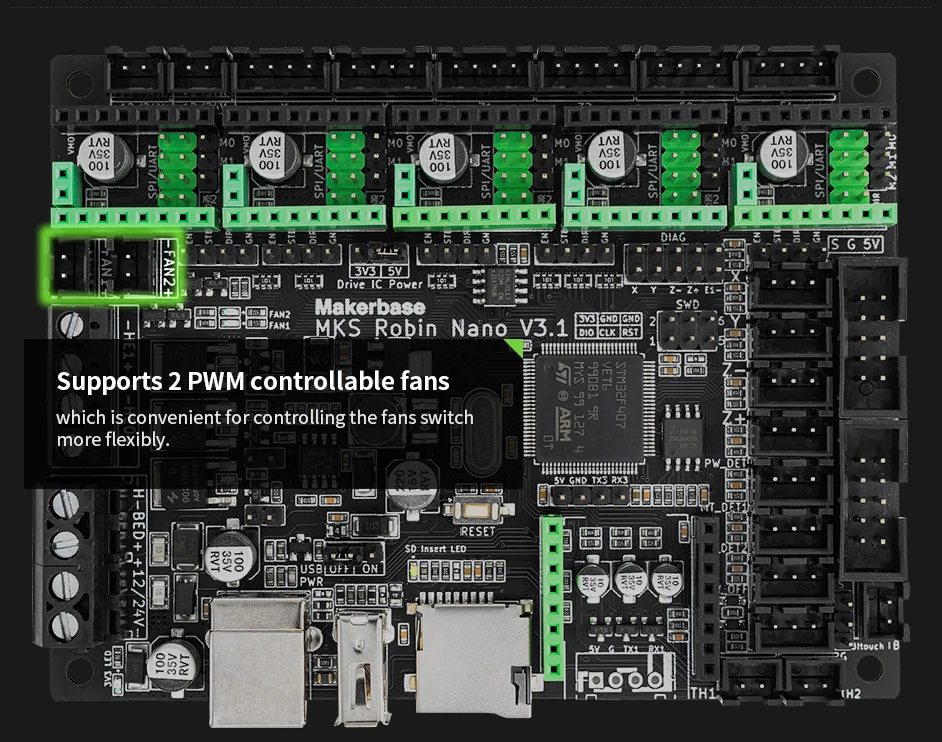 Makerbase Mks Robin Nano V3.1 Eagle 32bit Control Panel TMC2209 Motor Drive WIFI 3D Touch Screen 3D Printer Parts Motherboard