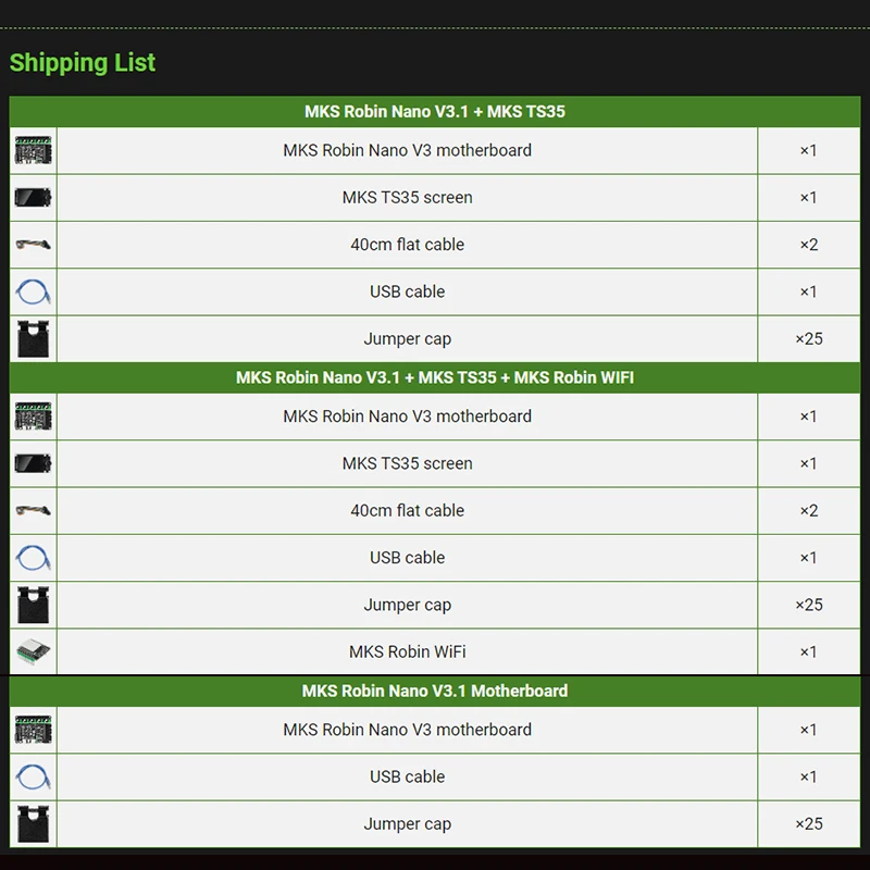 Makerbase Mks Robin Nano V3.1 Eagle 32bit Control Panel TMC2209 Motor Drive WIFI 3D Touch Screen 3D Printer Parts Motherboard