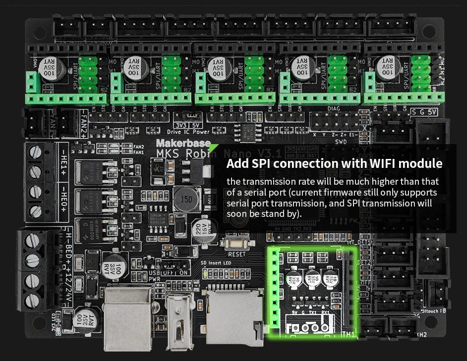 Makerbase Mks Robin Nano V3.1 Eagle 32bit Control Panel TMC2209 Motor Drive WIFI 3D Touch Screen 3D Printer Parts Motherboard
