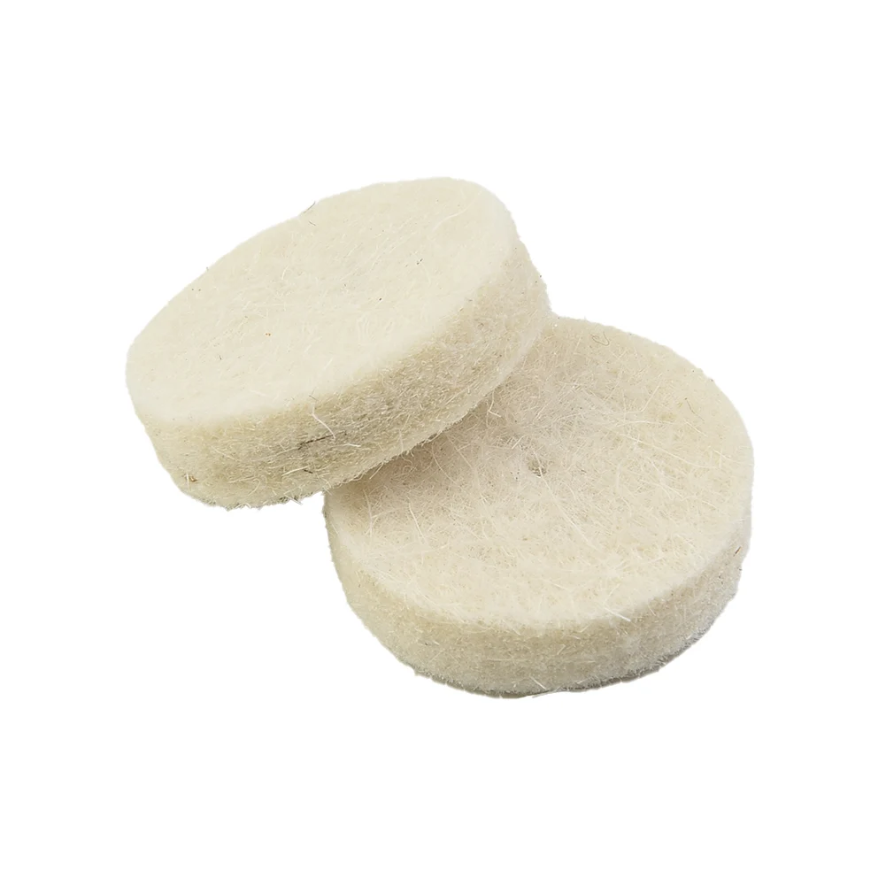 50Pcs 25mm Wool Felt Polishing Buffing Pad Round Wheel+2x Mandrel For Rotary Tool
