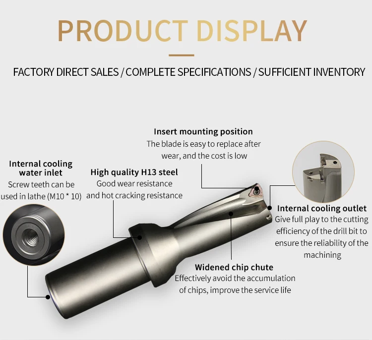 1pcs U Drill WC Indexable 4D Drill Bit C20 C25 C20-4D15-63WC03 WC05 WC04 WC06 WC08 CNC 13mm-40mm High Quality Drilling