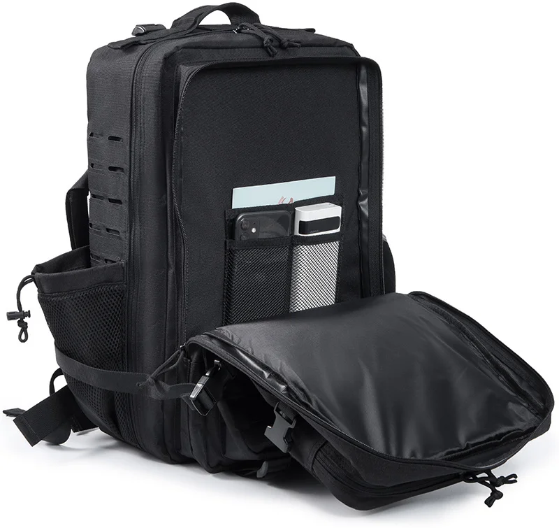 45L Tactical Backpack Survival Bag Hunting MOLLE Backpack GYM For Men EDC Outdoor Hiking Rucksack With Bottle Holder