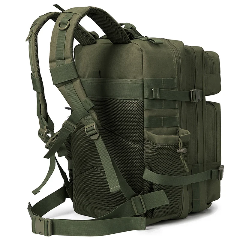 45L Tactical Backpack Survival Bag Hunting MOLLE Backpack GYM For Men EDC Outdoor Hiking Rucksack With Bottle Holder