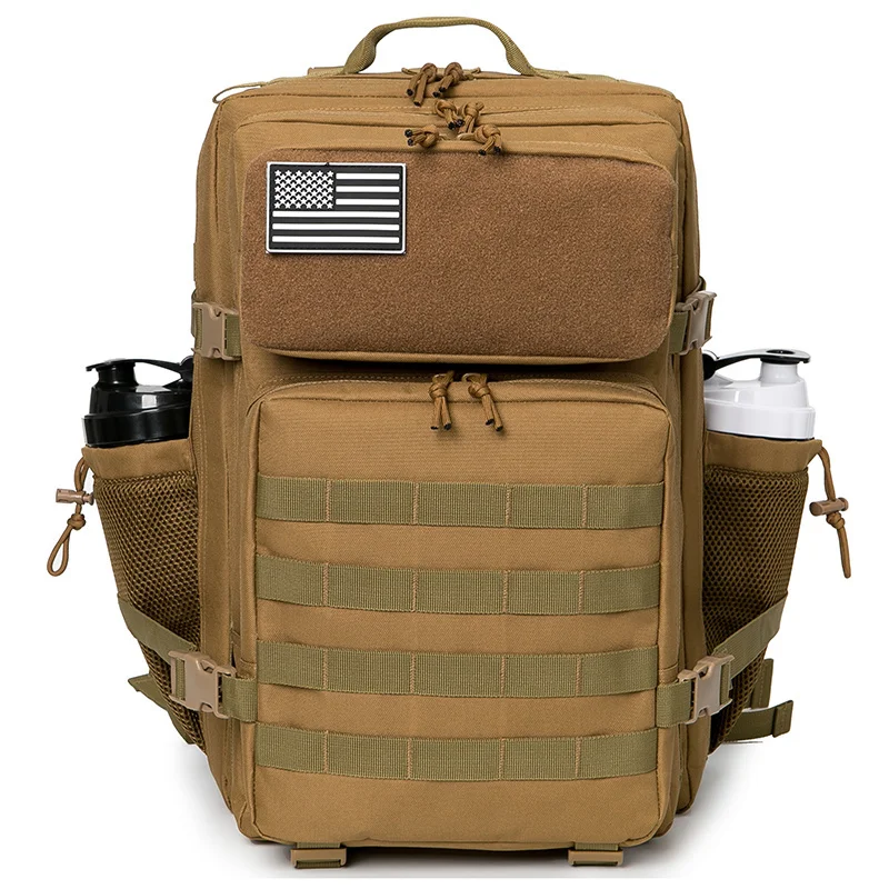 45L Tactical Backpack Survival Bag Hunting MOLLE Backpack GYM For Men EDC Outdoor Hiking Rucksack With Bottle Holder