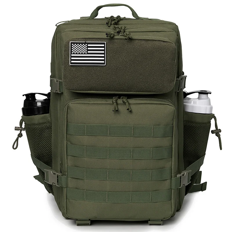 45L Tactical Backpack Survival Bag Hunting MOLLE Backpack GYM For Men EDC Outdoor Hiking Rucksack With Bottle Holder