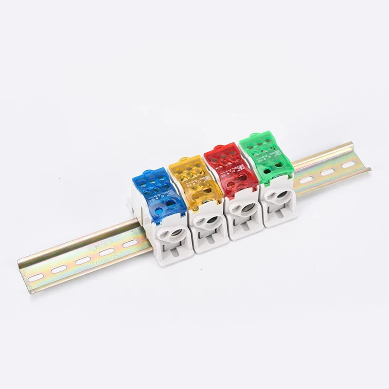 UKK80A 690V DIN Rail Terminal Block Split Junction Box One In Many Out Distribution Box High Current Electrical Wire Connector