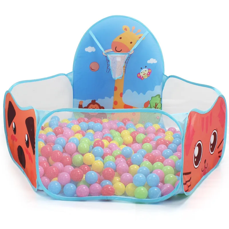 Children Ball Pool Tent Portable Foldable Ball Pit Play Tent with Basket Outdoor Indoor Sports Educational Toy Holiday Gifts