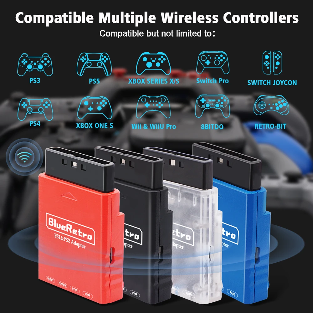 RetroScaler BlueRetro Wireless Game Controllers Adapter For PSX PS1 PS2 to Ipega 9076 PS4 PS5 Nintendo Switch Game Contorller