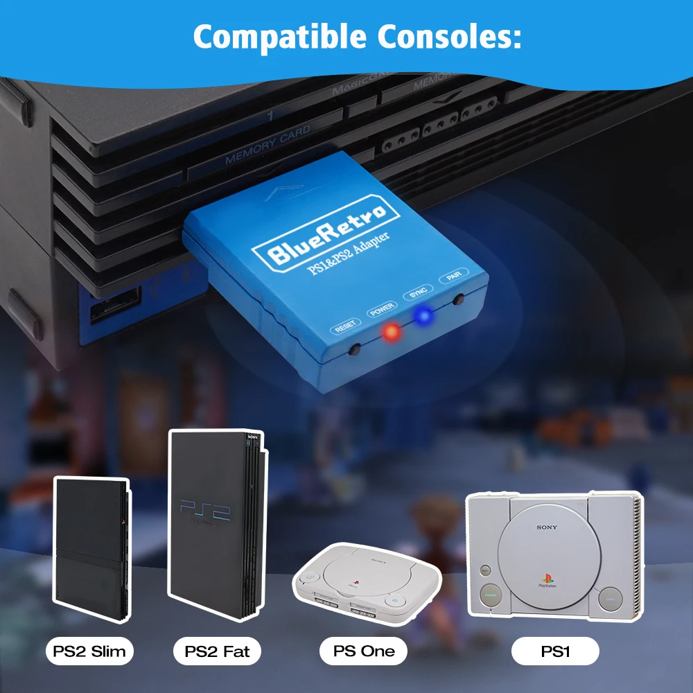 RetroScaler BlueRetro Wireless Game Controllers Adapter For PSX PS1 PS2 to Ipega 9076 PS4 PS5 Nintendo Switch Game Contorller