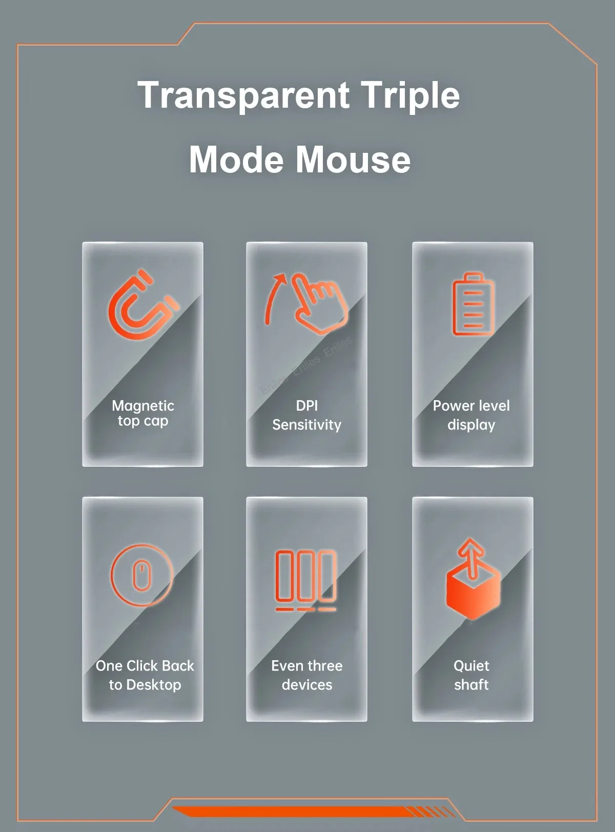 Transparent Magnetic Triple Mode Bluetooth compatible 2.4G Wireless Mouse One-Click Desktop Type-C Rechargeable Silent Mice Mute