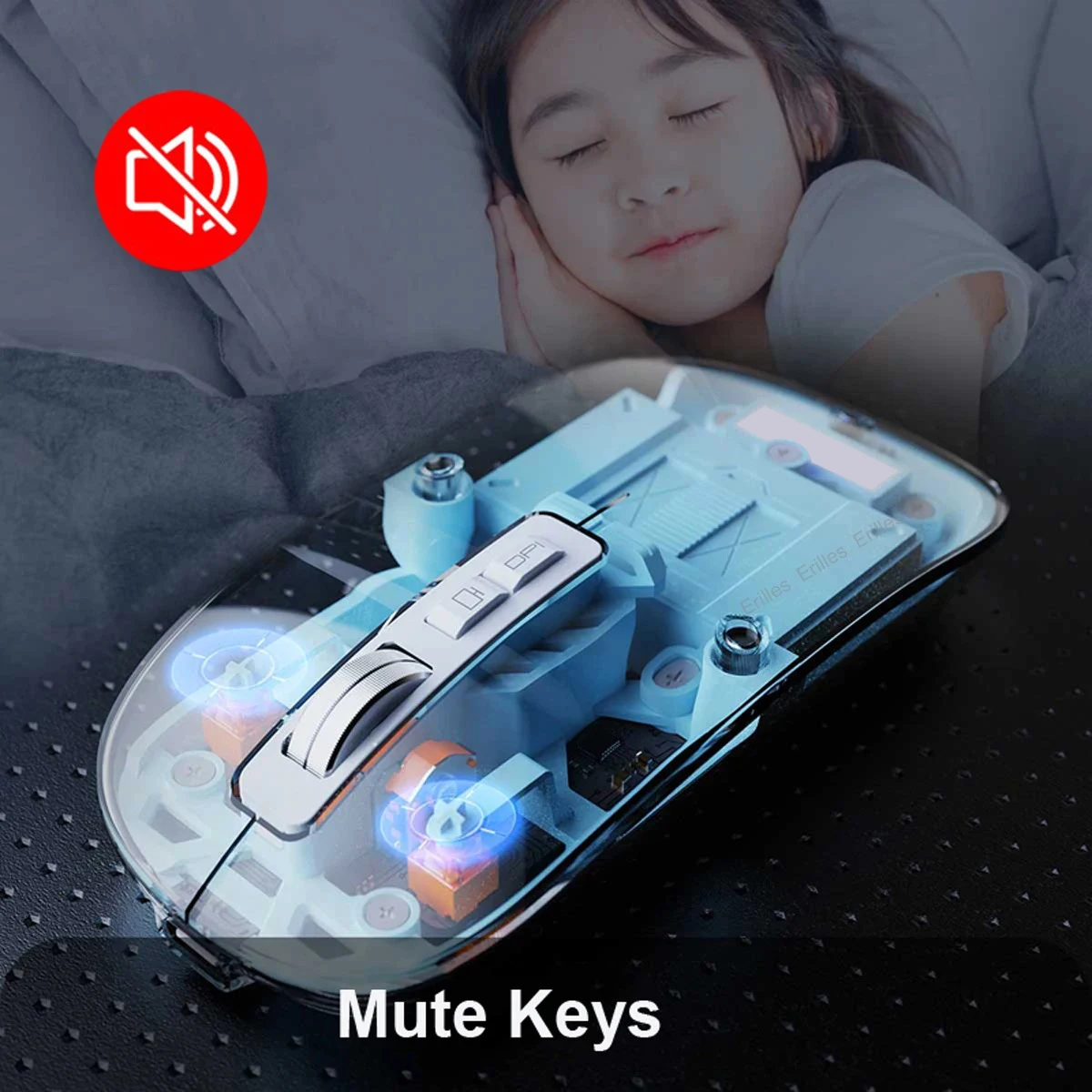 Transparent Magnetic Triple Mode Bluetooth compatible 2.4G Wireless Mouse One-Click Desktop Type-C Rechargeable Silent Mice Mute