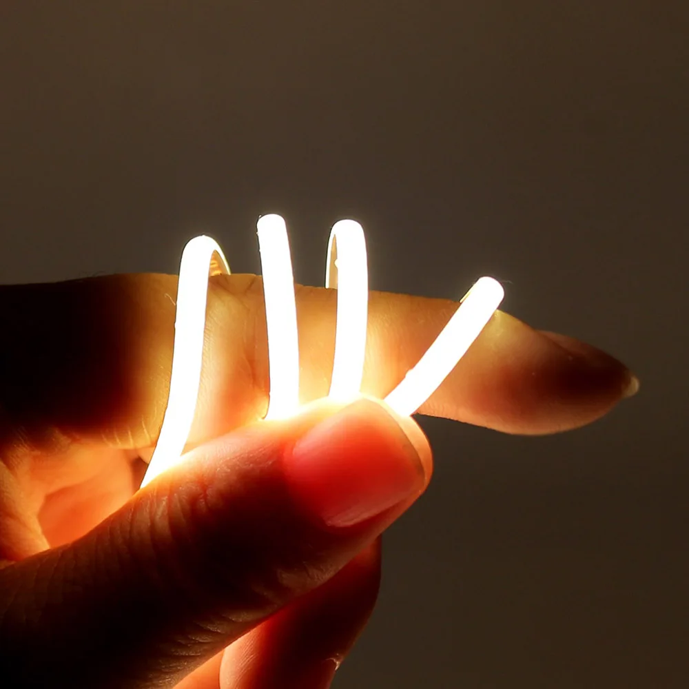 5V 3mm Super Thin COB LED Strip Light for Toy DIY Decor USB Battery Powered 480LED/m Cool White Flexible Tape Lights Red