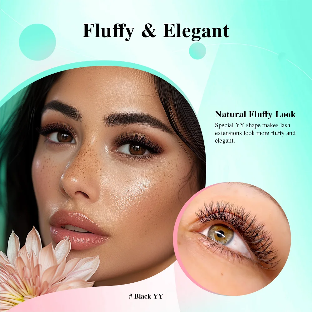 NAGARAKU YY Shape Double/Three Split Tips Triple Top Interlaced Root Eyelash Extensions Eyelashes