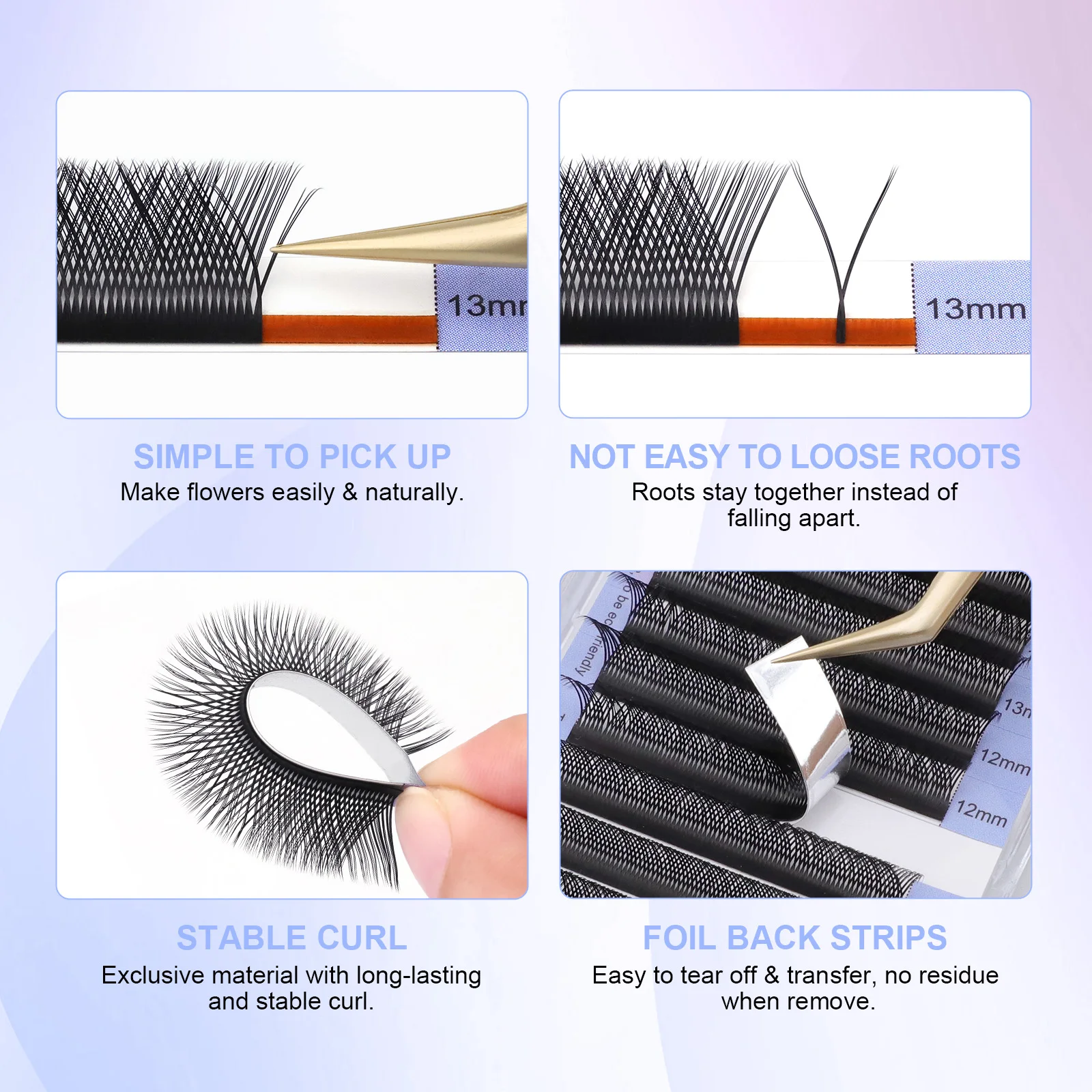 NAGARAKU YY Shape Double/Three Split Tips Triple Top Interlaced Root Eyelash Extensions Eyelashes