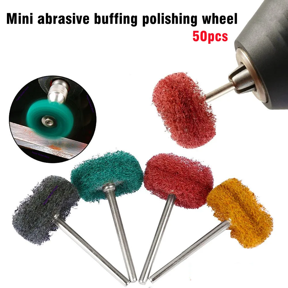 1 Pack Nylon Mini Drill Abrasive Brush 2.35mm 3mm Shank Buffing Polishing Wheel Rust Remover for Dremel Rotary Tool Accessories