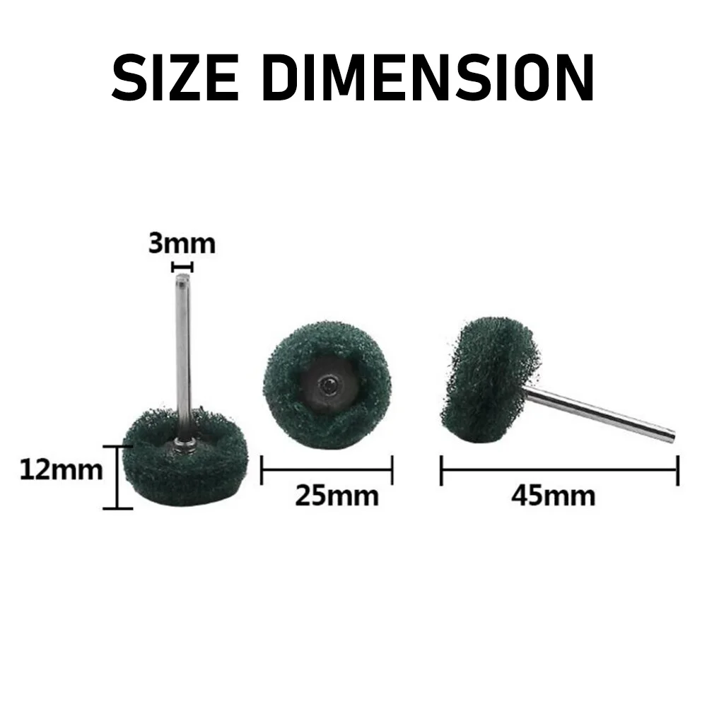 1 Pack Nylon Mini Drill Abrasive Brush 2.35mm 3mm Shank Buffing Polishing Wheel Rust Remover for Dremel Rotary Tool Accessories