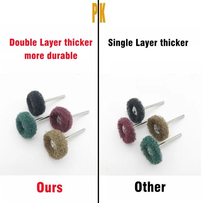 1 Pack Nylon Mini Drill Abrasive Brush 2.35mm 3mm Shank Buffing Polishing Wheel Rust Remover for Dremel Rotary Tool Accessories
