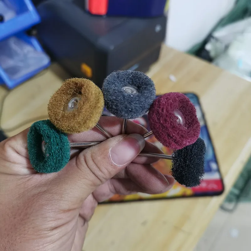 1 Pack Nylon Mini Drill Abrasive Brush 2.35mm 3mm Shank Buffing Polishing Wheel Rust Remover for Dremel Rotary Tool Accessories