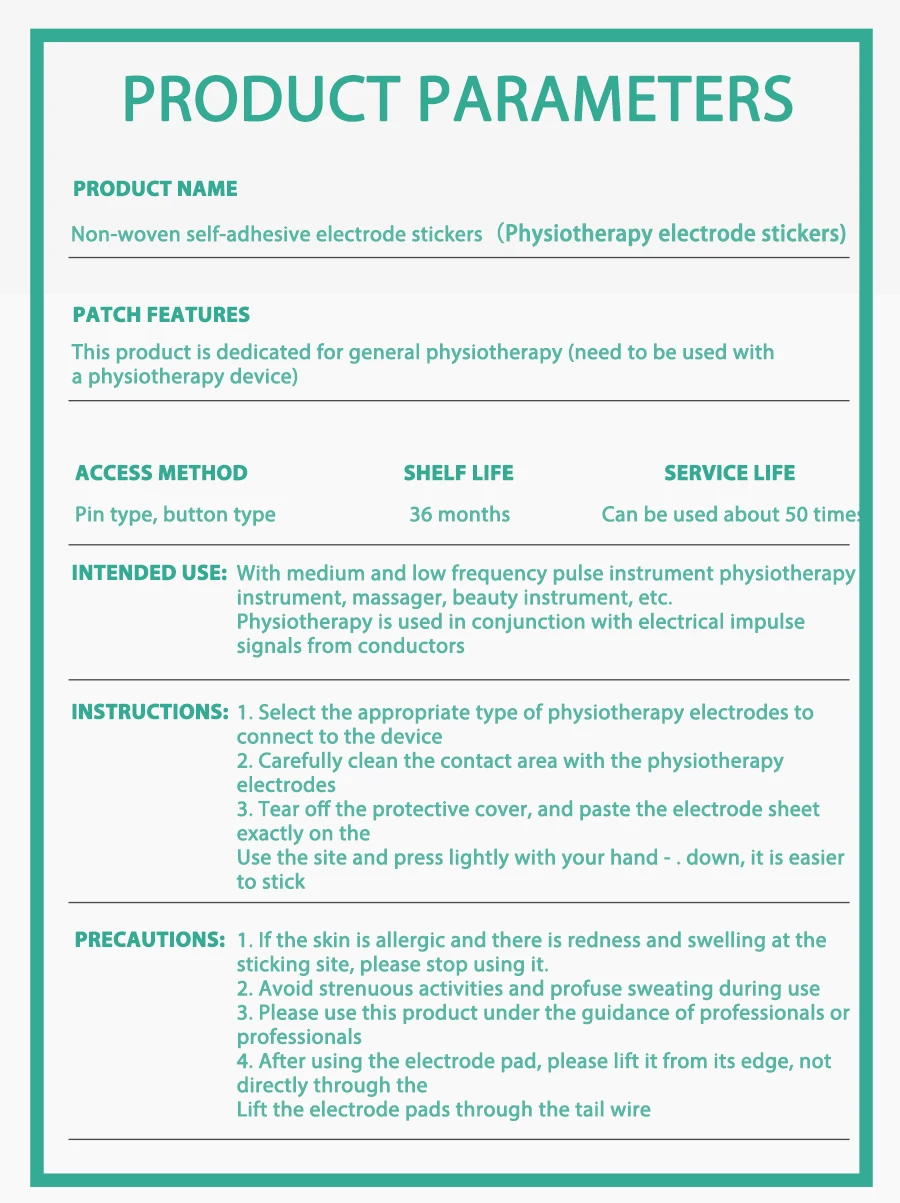 Nerve Muscle Stimulator Silicone Gel EMS Electrode Pads NeckNon-Woven Patch Self-Adhesive Acupuncture Physiotherapy TENS Pads