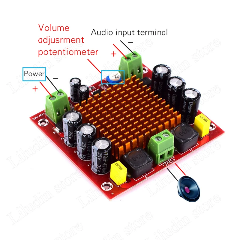 1/5/10Pcs Digital Amplifier Board TPA3116DA TPA3116 150W D2 Mono Channel Digital Power Audio Amplifier Board XH-M544 DC 12V 24V