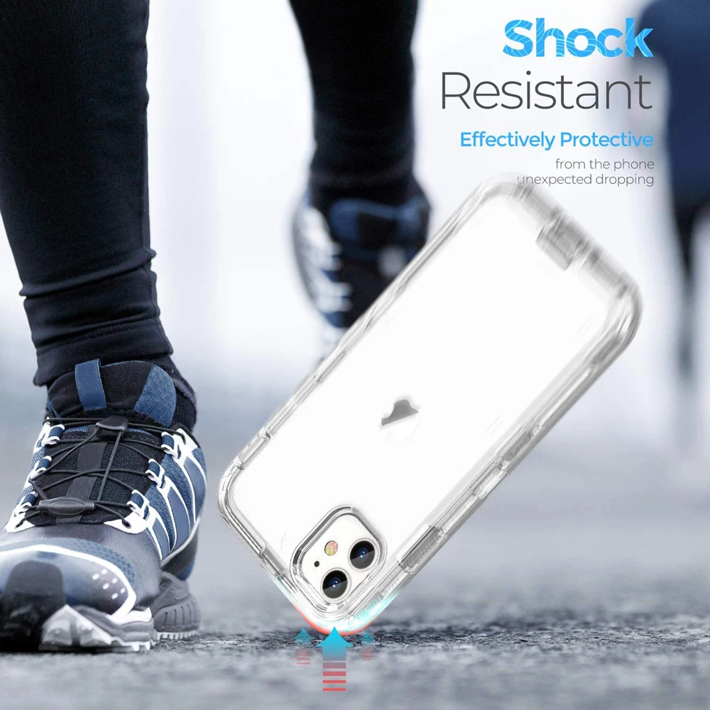 Hybrid Heavy Duty Dust Case For iPhone 16 15 13 11 12 14 Pro Max XSMAX XR XS SE 6 7 8 Plus Transparent Shockproof Armor Cover
