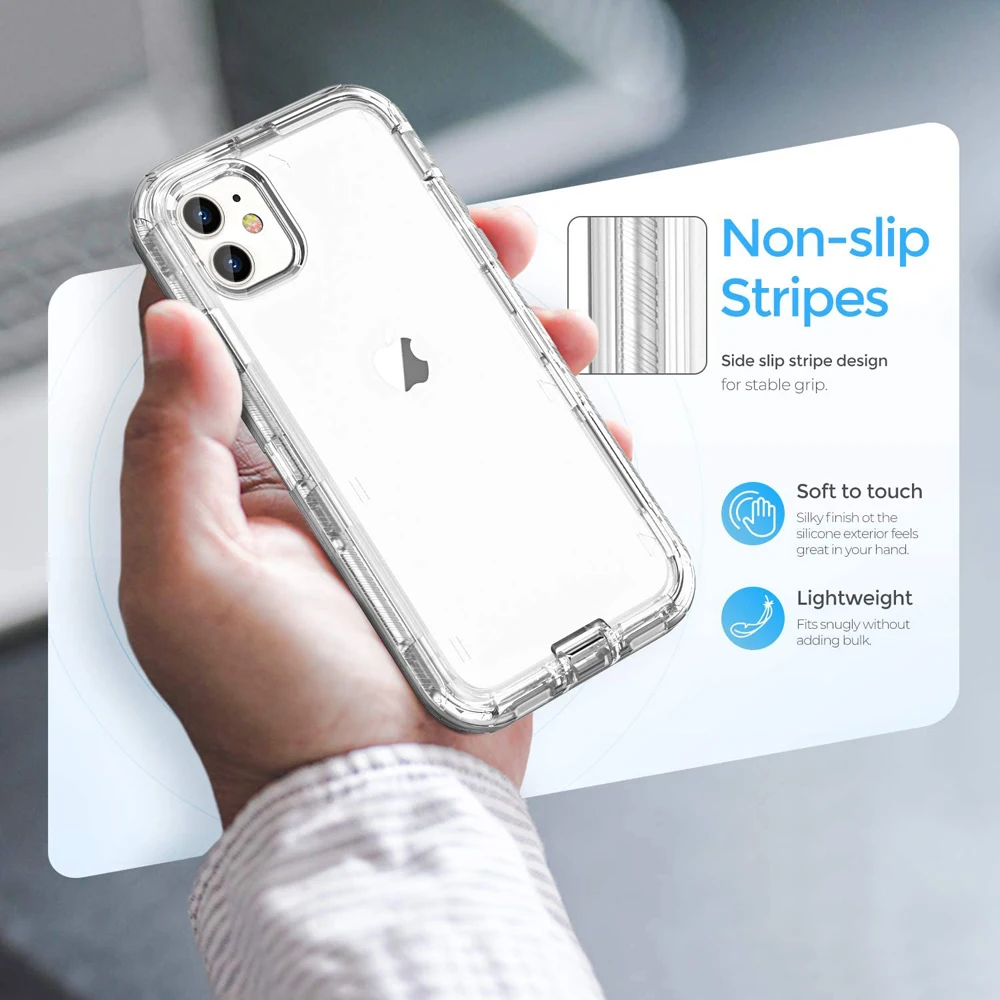 Hybrid Heavy Duty Dust Case For iPhone 16 15 13 11 12 14 Pro Max XSMAX XR XS SE 6 7 8 Plus Transparent Shockproof Armor Cover