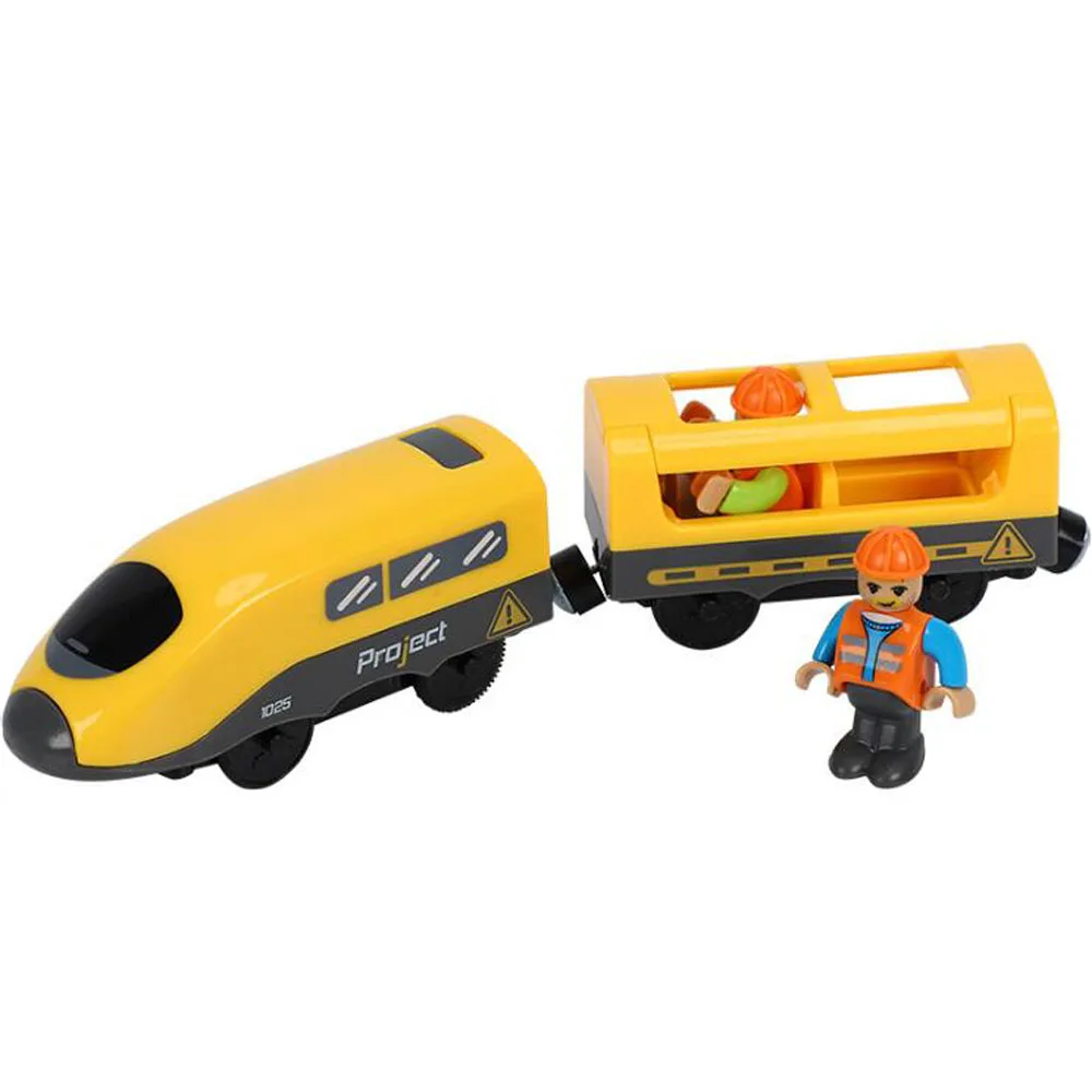 New Wooden Railway Electric Train Set Toys Model Train Fit Wood Car Tracks Birthday Christmas Gift For Childrens