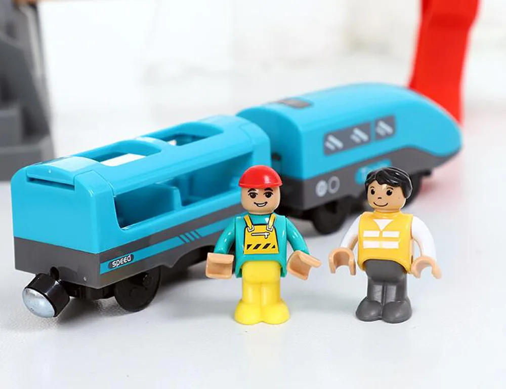 New Wooden Railway Electric Train Set Toys Model Train Fit Wood Car Tracks Birthday Christmas Gift For Childrens