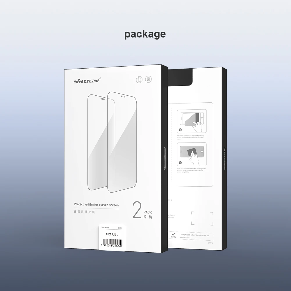 NILLKIN 2Pcs Full Glue Screen Protector For Samsung Galaxy S24 Ultra Full Cover Soft Film For Samsung Galaxy S23/S22 With tool