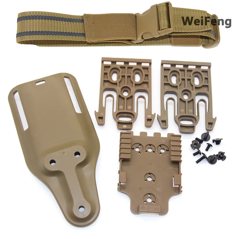 Hunting Quick Locking System Kit Drop Thigh Strap Band with QLS 19 22 Gun Holster for GL 17/USP/Betta M9 Belt Platfrom