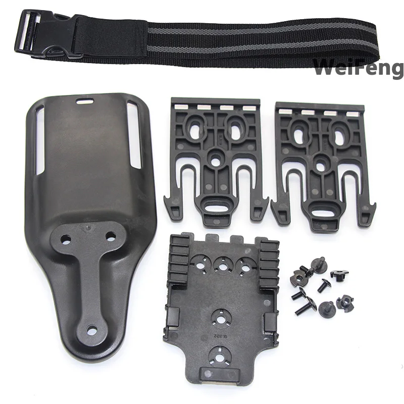 Hunting Quick Locking System Kit Drop Thigh Strap Band with QLS 19 22 Gun Holster for GL 17/USP/Betta M9 Belt Platfrom