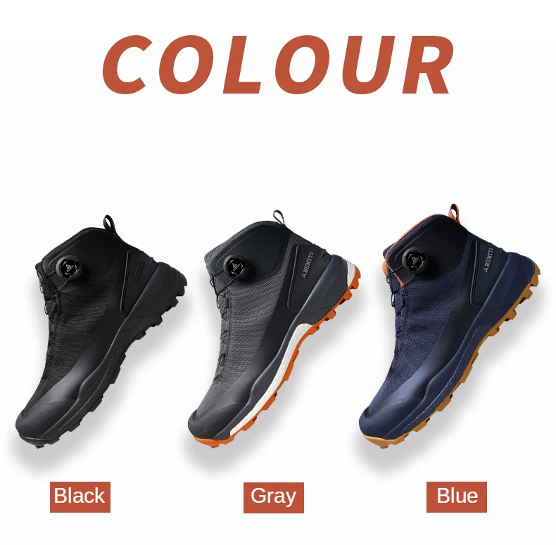HUMTTO Waterproof Hiking Shoes Mountain Trekking Boots Black Camping Sneakers for Men Safety Climbing Sport Tactical Mens Shoes