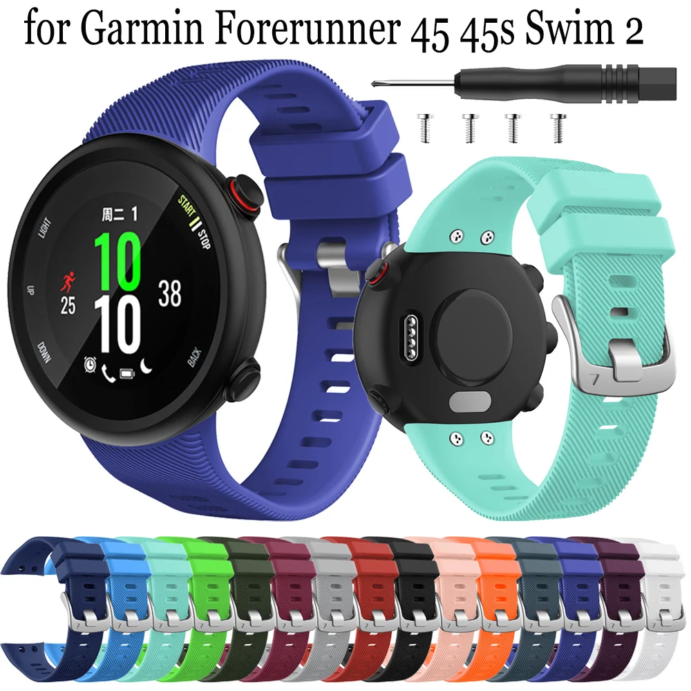 Wristband Band Straps for Garmin Forerunner 45 45S Silicone Replacement Smart watch Fashion strap accessories Correa with Tool