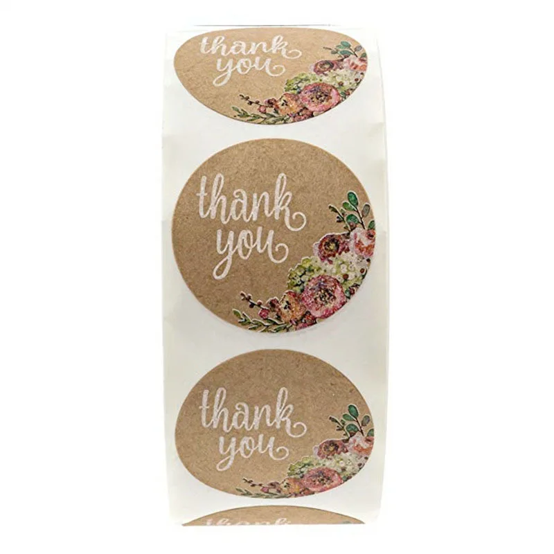100-500pcs Multiple Styles Kraft Gracias Spanish Thank You Labels Stickers Handmade Scrapbooking Stationery Sticker