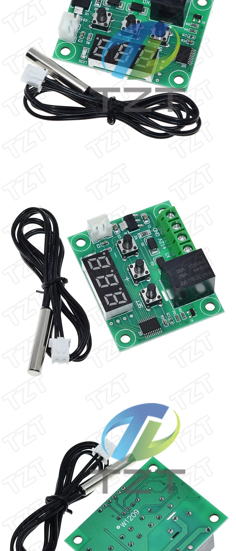 W1209 Blue/Red light DC 12V heat cool temp thermostat temperature control switch temperature controller thermometer thermo