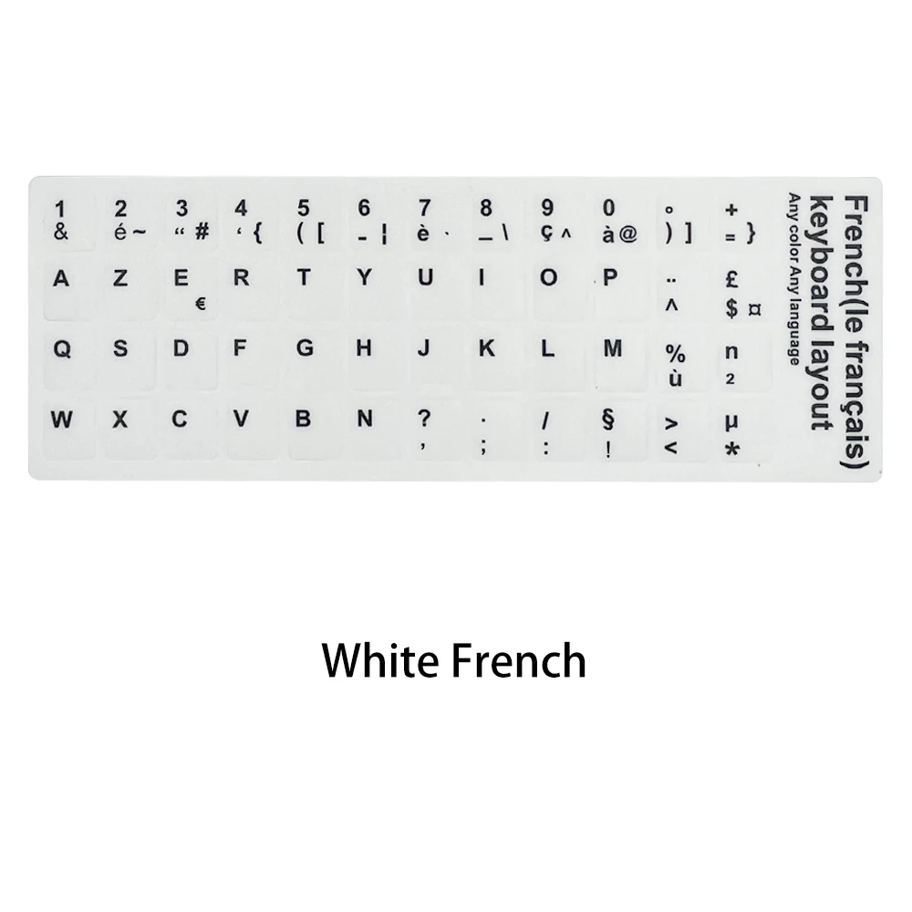 Russian French English Arabic Spanish Portuguese Hebrew Keyboard Stickers Letter Alphabet Layout Sticker For Laptop Desktop PC
