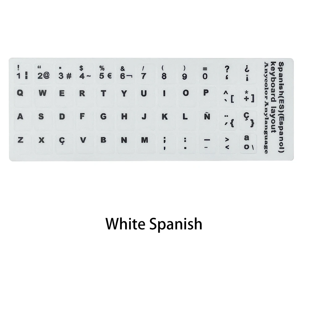 Russian French English Arabic Spanish Portuguese Hebrew Keyboard Stickers Letter Alphabet Layout Sticker For Laptop Desktop PC