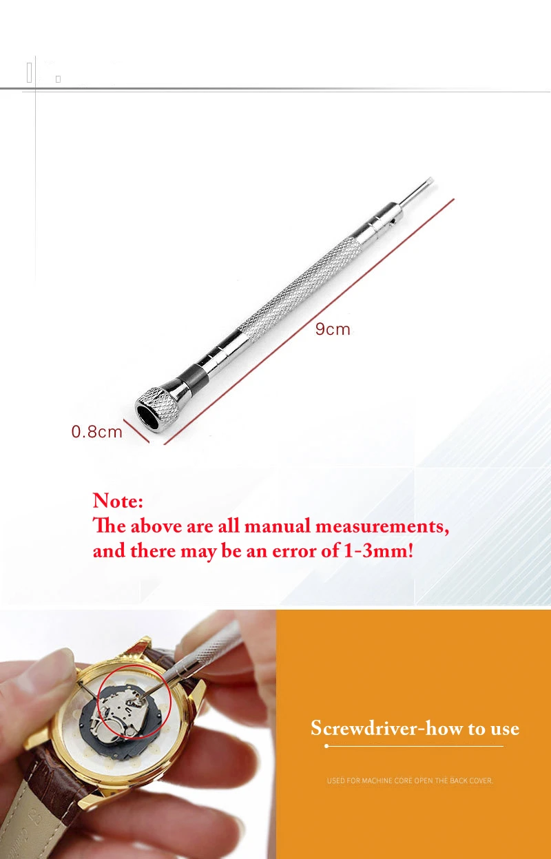 1PCS 0.8-1.6MM Steel Screwdriver For Watch Repairing Portable Watch Tools Band Removal With Mini Link Pins Watchmaker Tools Kits