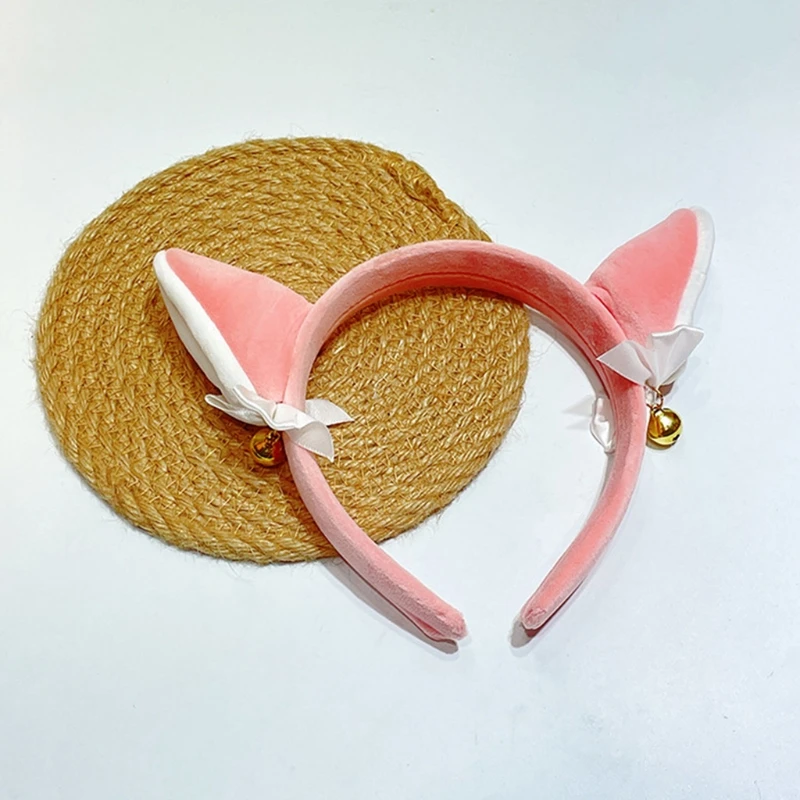 Plush Cow Ear Headband Cosplay Hair Hoop animal hairband cattle horn headwear Devil Headdress