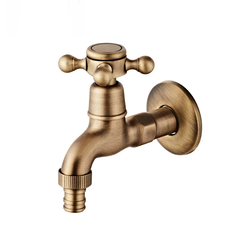 Antique Brass Basin Faucet Kitchen Faucet Garden taps Wall Mounted Lavatory Bathroom Mop Water Tap Washing Machine Faucet