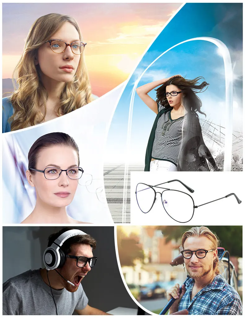 SUMONDY Myopia Glasses Prescription -0.5 to -8.0 Women Men Alloy Frame Photochrom Anti Blue Ray Nearsighted And Astigmatism UF51
