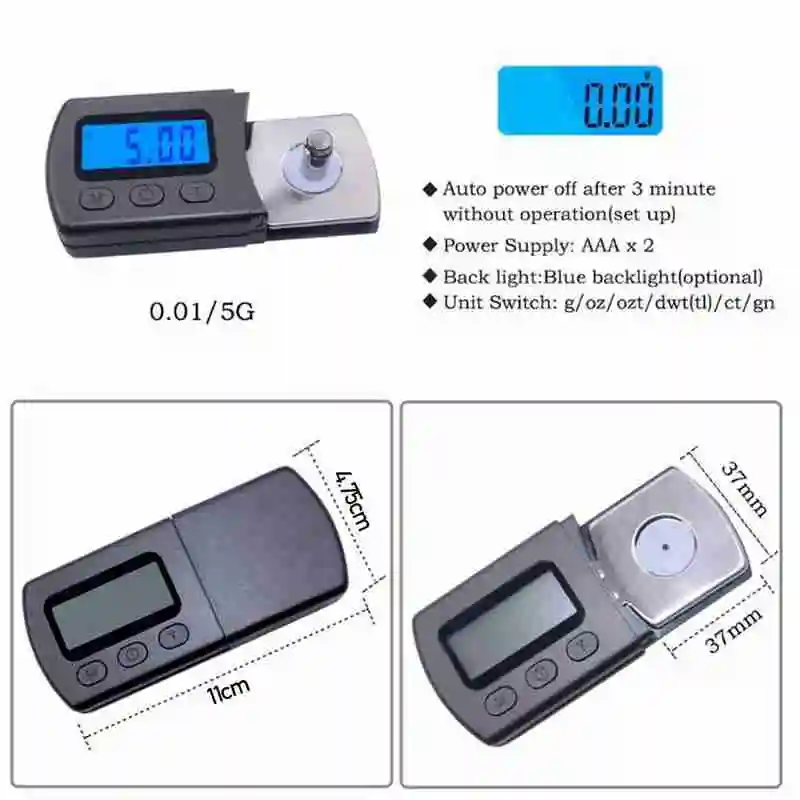For Tonearm Phono Cartridge For LP Vinyl Record Turntable Player Digital Turntable Stylus Force Balance 0.01g Jewelry Scale