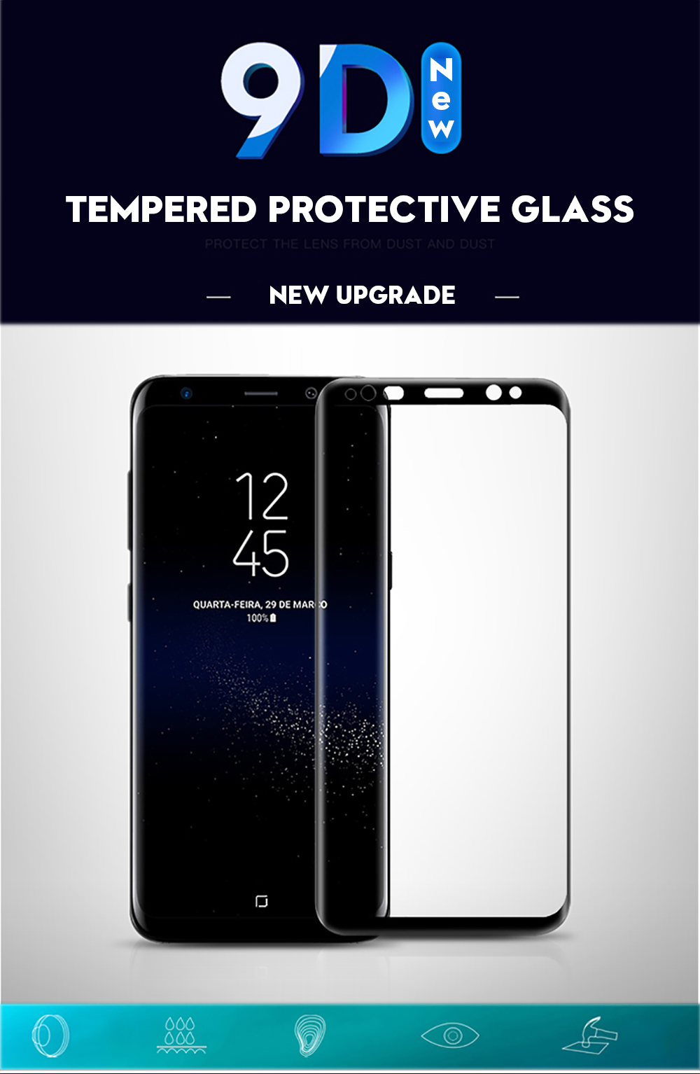 Tempered 9D Curved Glass Film For Samsung Galaxy Note 8 9 S9 S8 Plus S7 Edge Screen Protector For Samsung A6 A8 Plus 2018