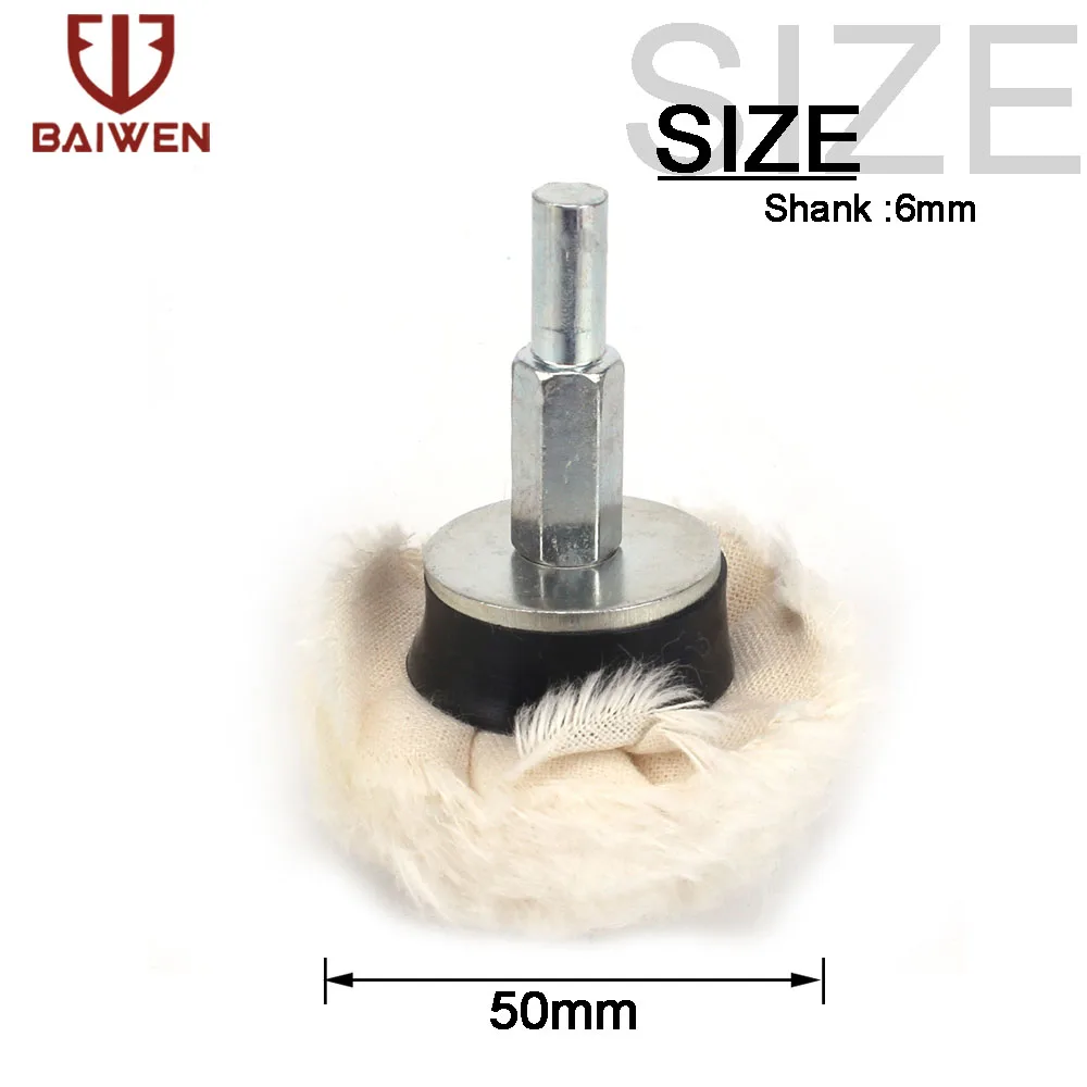 White Cotton Polishing Buffing Pad Mop Wheel Drill Kit Mushroom Shape For Car Polisher Aluminum Stainless Tools Accessories