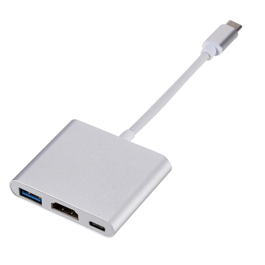 USB C HDMI Type C HDMI Mac 3.1 Converter Adapter Type C to HDMI/USB 3.0/Type C Aluminum For Apple Macbook Adapter USBC HUB
