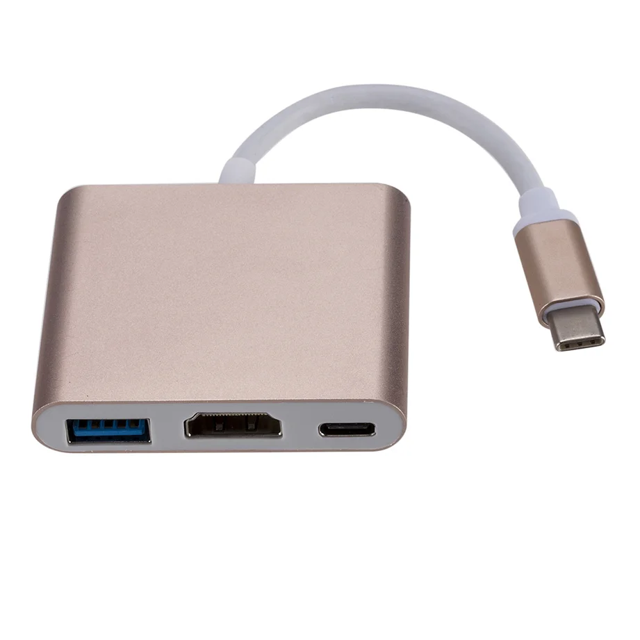 USB C HDMI Type C HDMI Mac 3.1 Converter Adapter Type C to HDMI/USB 3.0/Type C Aluminum For Apple Macbook Adapter USBC HUB